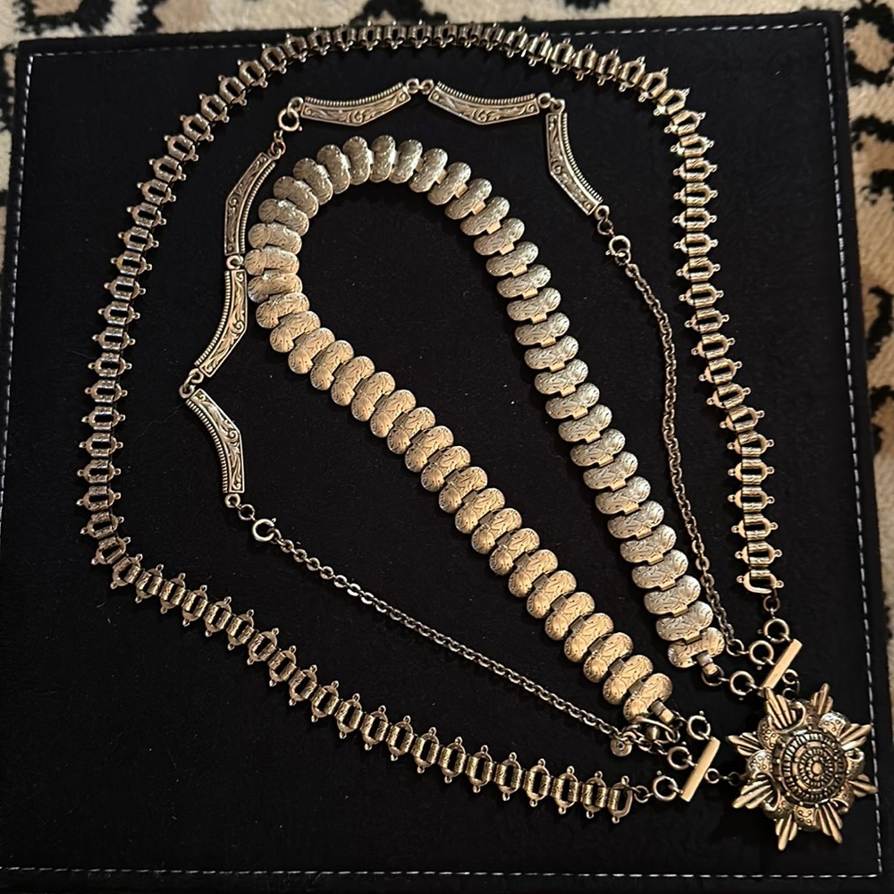 Cabi multi strand convertible necklace with medallion crest